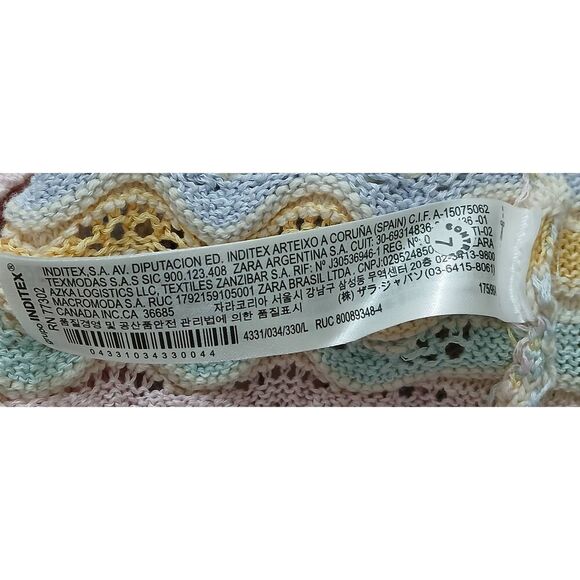 Zara womens large viscose silk vest Sleevless top open knit mesh lavender blue - Picture 5 of 7